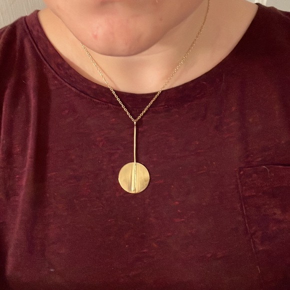 NWT Ink + Alloy Brass Circle and Stick Necklace - Picture 5 of 5